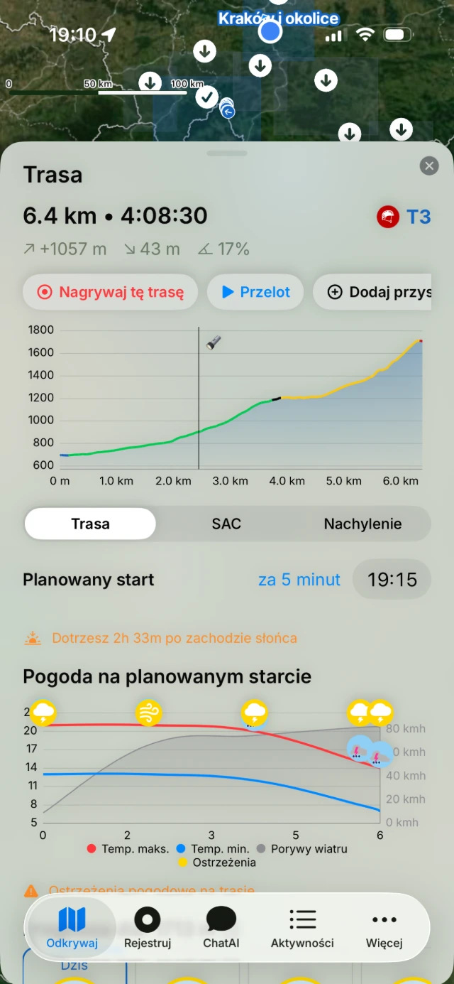 Ostrzeżenie o zachodzie słońca